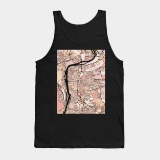 Prague Map Pattern in Soft Pink Pastels Tank Top